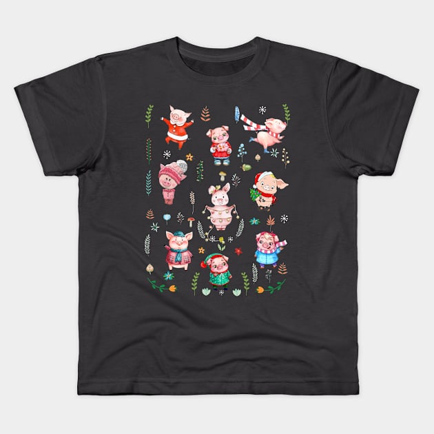 Cute Pig Design. Kids T-Shirt by tonydale